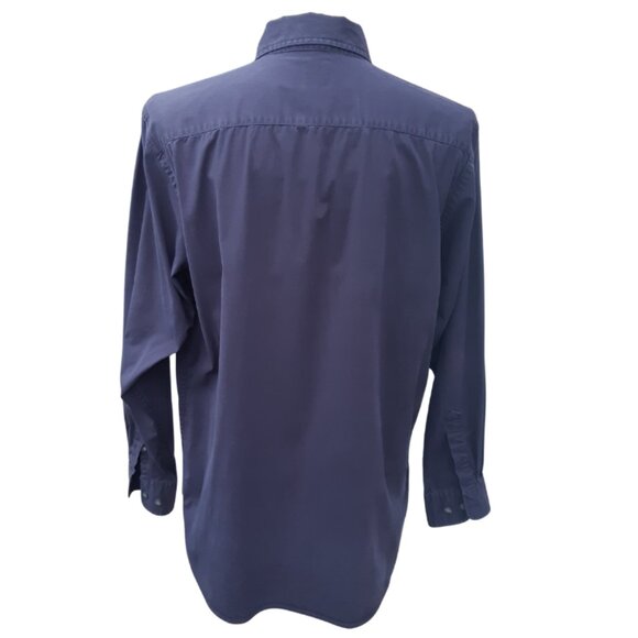 GAP Stretch SZ L Navy Blue Cotton Men's Button Up Shirt ⚡️BUY 3 for $55⚡️ - Picture 2 of 12